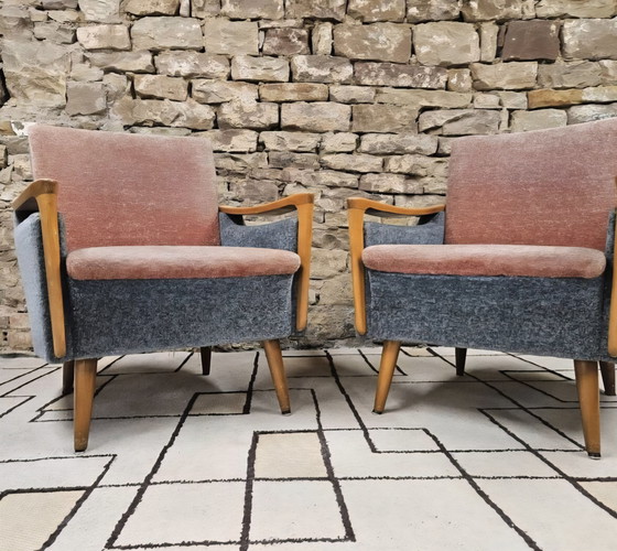 Image 1 of Pair of bicolor armchairs 1960