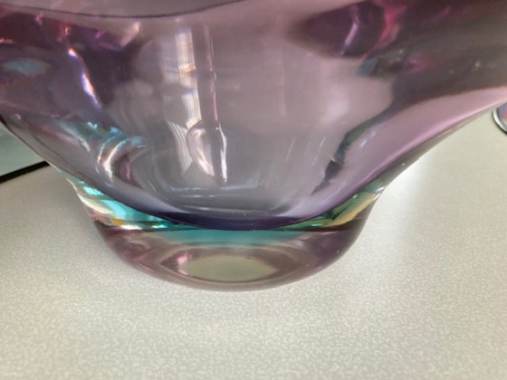 Royale murano glazen schaal - paars en blauw, Schalen, Design (foto 3 van 5)