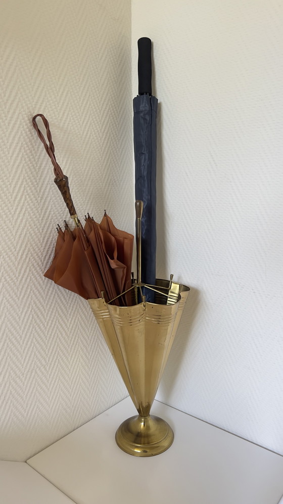 Image 1 of Portaombrelli vintage in ottone, stile Hollywood Regency anni '50