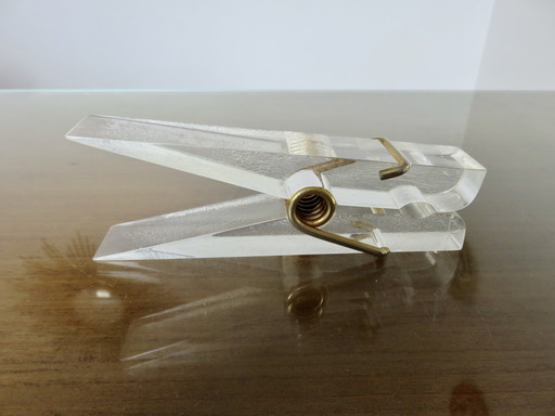 Lucite Clothes Peg, XXL, Mail Holder, Photo Holder, 70s