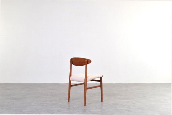 Mid-Century Danish Teak Dining Chairs by Ejner Larsen & Aksel Bender Madsen, 1960s, Set of 4. – Wood, Wool (photo 7 of 12)