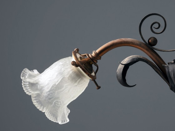 Image 1 of Lampadario in ferro vintage, anni '10