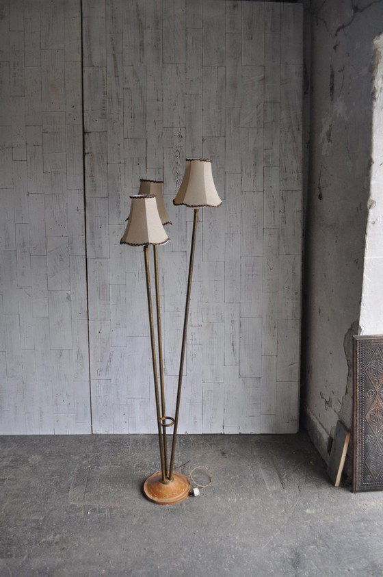 Lampada da Terra Art Déco in Ottone, anni '40 – Lampade da terra, Legno, Art Deco (photo 5 of 8)