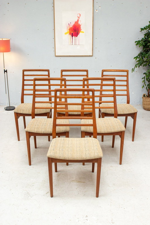 6X Vintage Teak Stühle Midcentury Danish