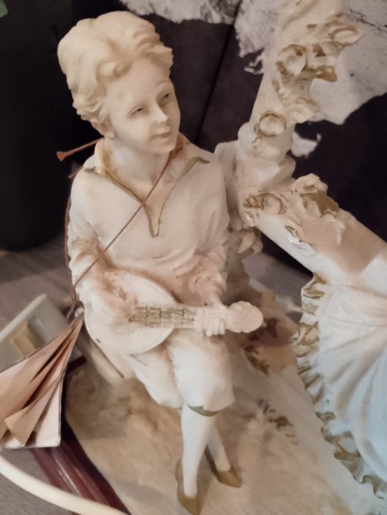 Image 1 of Lampe sculpture G Armani l arte nel mondo Capodimonte en biscuit de porcelaine italien 