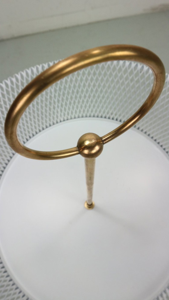 Image 1 of Fioriera d'epoca in metallo bianco e ottone, Francia, anni '60