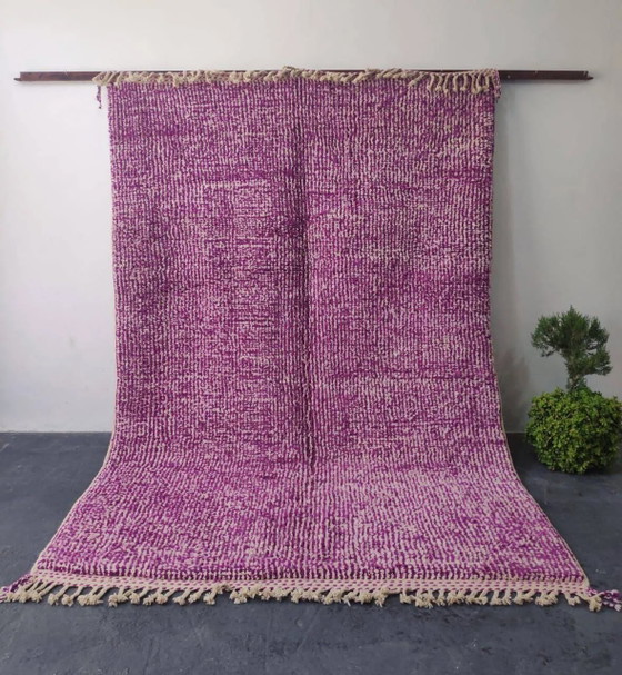 Large Beni Ouarain Rug Purple Fuchsia, Unique Texture, Handmade 3x2M – Rugs & carpets, Wool, Cotton, Modern (photo 2 of 3)