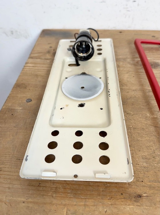 Image 1 of Applique industriale rossa vintage di Elektrosvit, anni '70