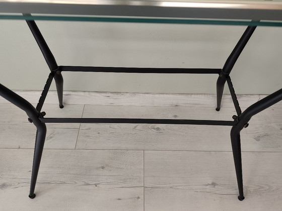 Image 1 of Antique side table in glass and metal