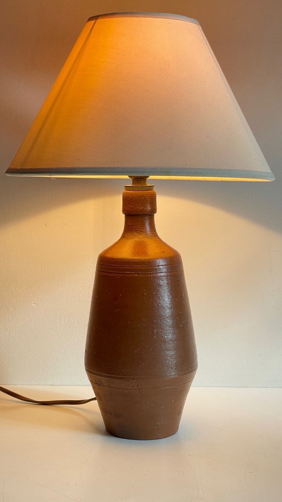 Image 1 of Vintage Portugese geglazuurde steengoed handgemaakte lamp