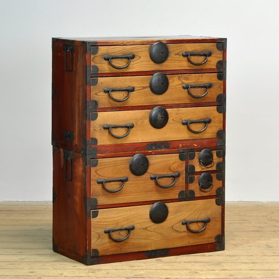Japanese Tansu chest of drawers, circa 1870, Iron, Wood, Black (photo 3 of 18)
