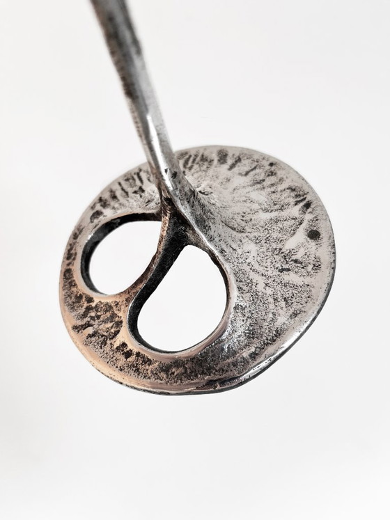 Image 1 of Raro candeliere dal design brutalista placcato in argento di Kurt Jesch.