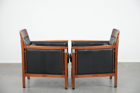 Image 1 of 2 x Sillón de diseño Art Déco Schuitema en piel negra de la serie Decoforma