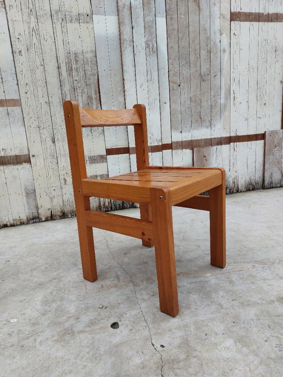 Image 1 of Minimalistische Holzstühle, 1970er Jahre, Satz von 4