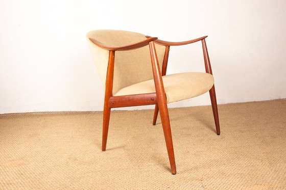 Image 1 of Pair of Scandinavian armchairs in teak and fabric, new Tyrol model by Gerhard Berg for Westnofa 1960.