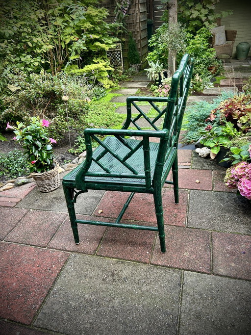 4 Chinese Chippendale Chinoiserie Fauteuils. – eetkamerstoelen, Bamboo (photo 2 of 6)