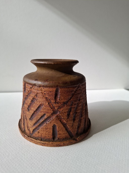 Vaso in ceramica da studio vintage Samuel Calder USA