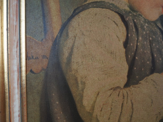 Image 1 of Tableau "Le portrait de la jeune fille", design scandinave, 19e siècle, par Albert Anker