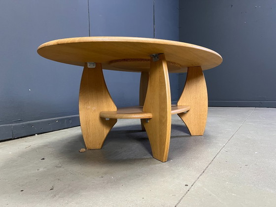 Image 1 of Beech wood coffee table, oval, 1980s