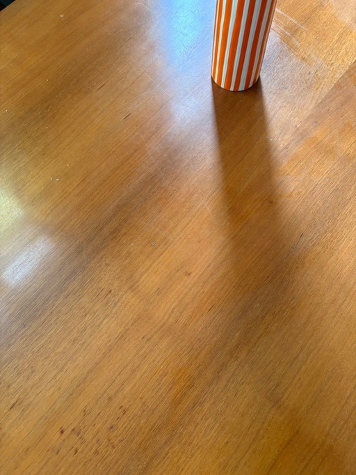 Solid wood table with steel frame - unique with character