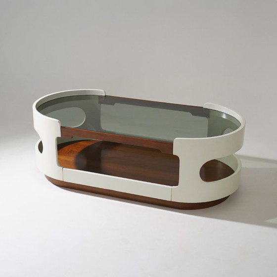 Couchtisch aus Holz und Glas im Space-Age-Stil, 1970er Jahre – Couchtische (photo 7 of 14)