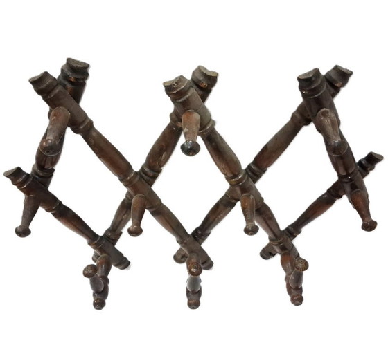 Image 1 of Appendiabiti e cappelliera a fisarmonica espandibile vintage