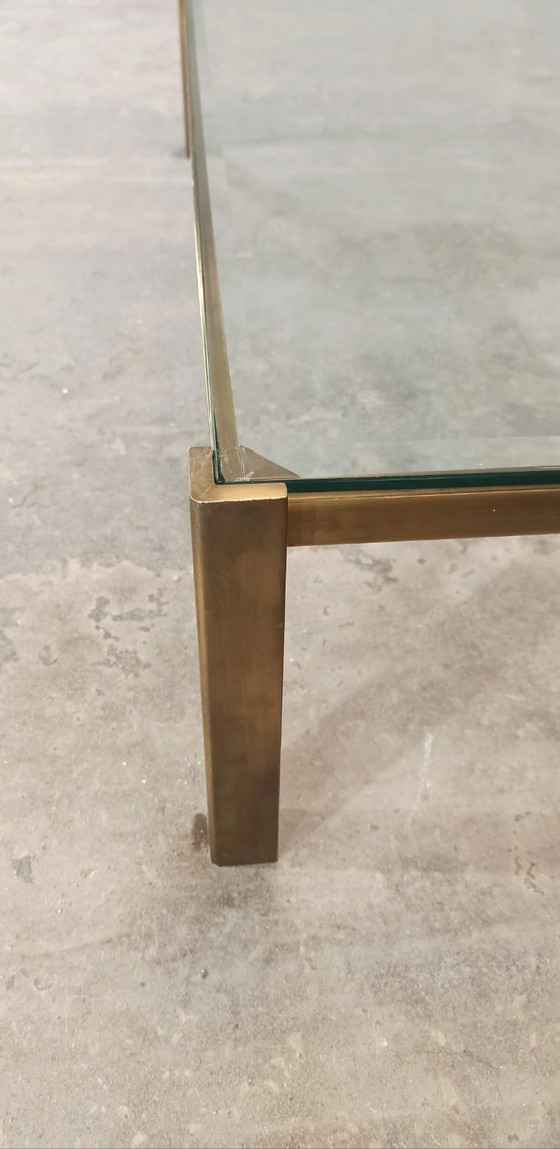 Image 1 of Vintage glass and brass coloured frame coffee table 