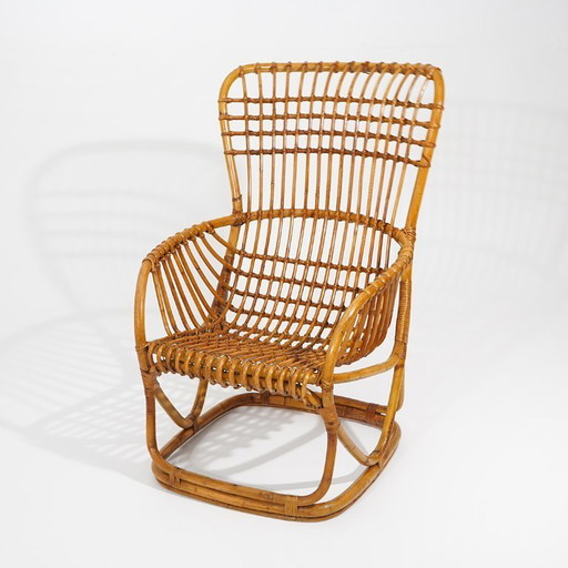 Fauteuil van rotan en gevlochten riet, jaren 60 – Rattan (photo 2 of 14)