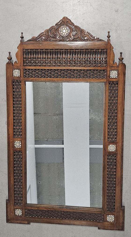 Image 1 of Indian wooden mirror with Moorish shape