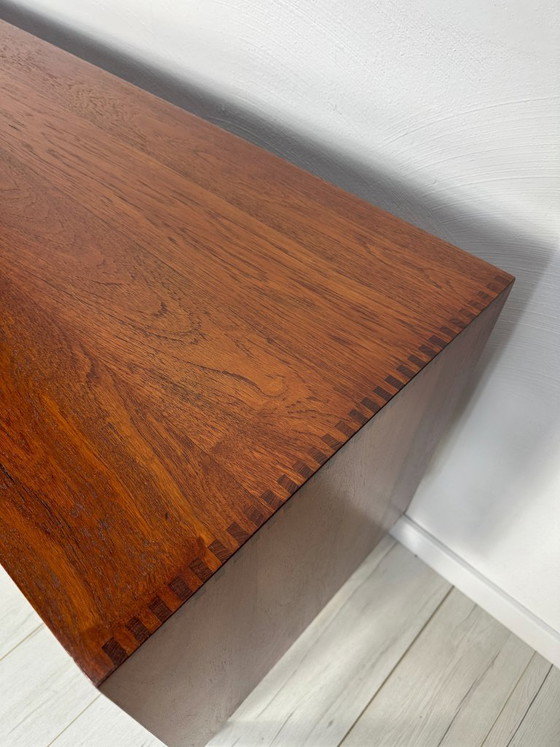 Image 1 of 1958 Danish Teak Sideboard Model 309 by Peter Hvidt & Orla Mølgaard-Nielsen for Søborg Møbelfabrik – Mid-Century Tambour Credenz
