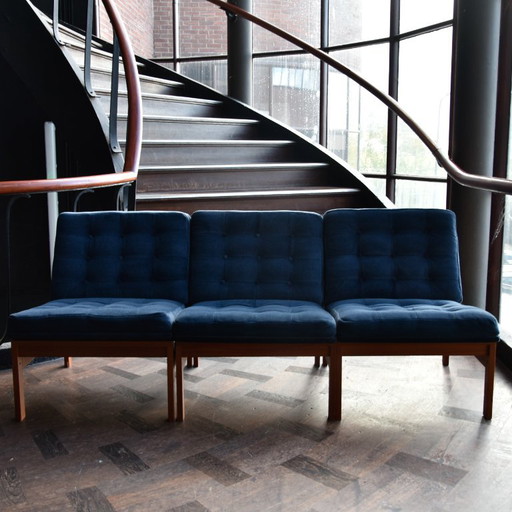 Ensemble de 3 Teak Easy Chairs Ole Gjerlov Knudsen & torben Lind