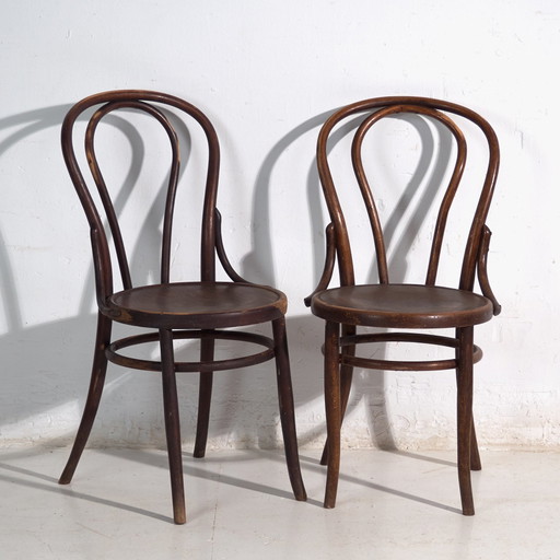 Paire de chaises anciennes en bois courbé style Thonet – Europe Centrale, c. 1900