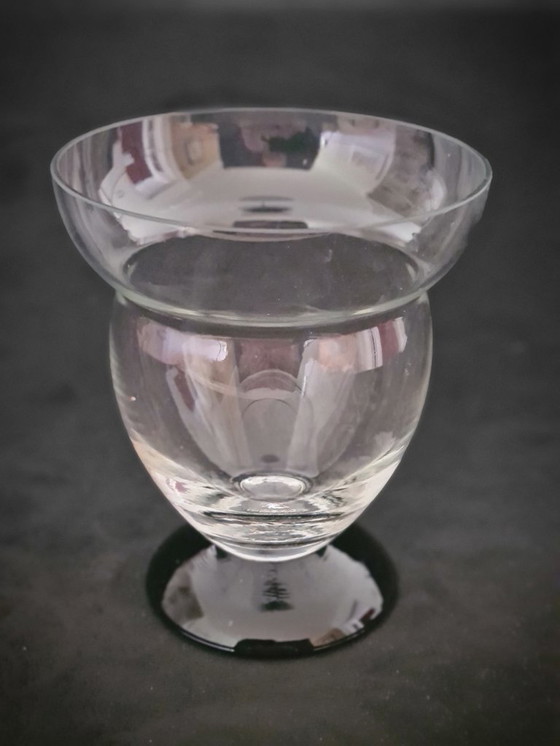 Image 1 of Vase auf schwarzem Sockel. Kristalunie Maastricht. Entwerfer: W.J. Rozendaal