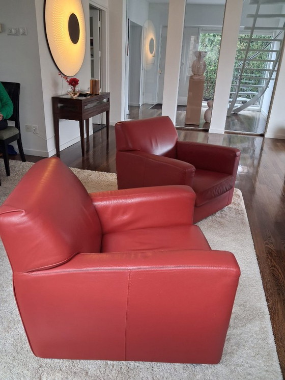 Image 1 of 2× Arketipo design fauteuil – Italiaans – leder