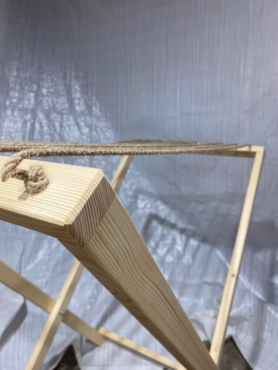 Image 1 of Wooden Clothes Airer - Foldable Laundry rack, Clothes Horse, Folk Home Decor