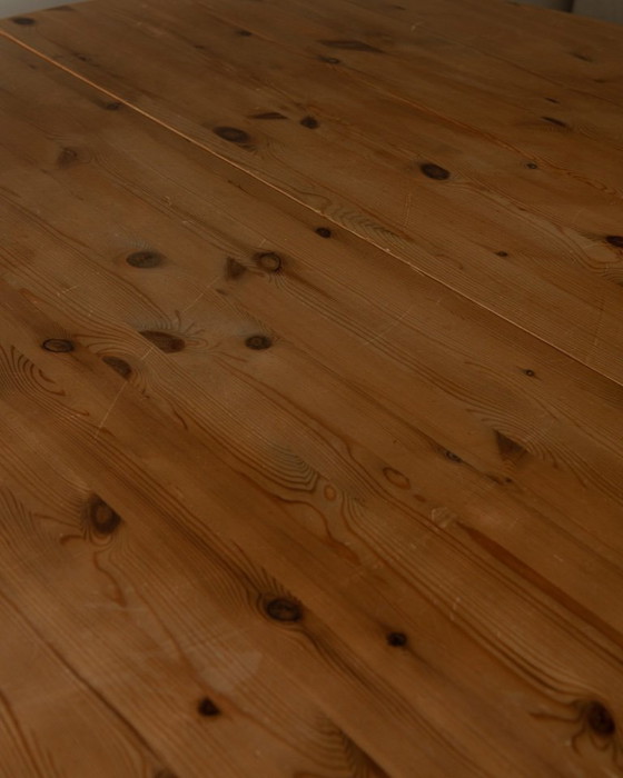 Image 1 of Vintage Danish Pine Round Extendable Dining Table Modul Møbler, Vinderup A/S 1980s