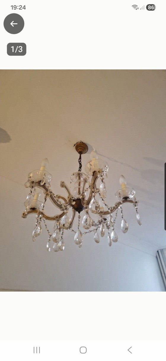 Lustre Maria Theresia 6 bras, Cristal, Verre, Doré (photo 3 sur 5)