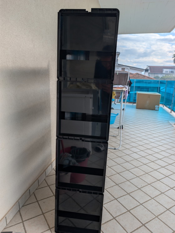 Image 1 of Jeep BBB Italia modulaire boekenkast, zwart, ontworpen door De Pas, Durbino, Lomazzo, jaren 70