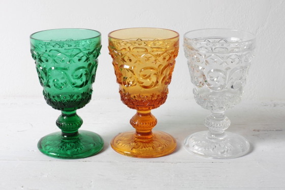 Vintage Klarglas Weinglas Arabesque / Weingoblet Baccarat / Vallerysthal & Portieux / Frankreich / 1840er (Foto 9 von 12)