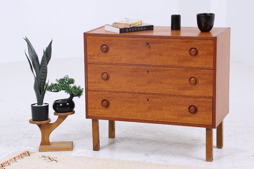 Wonderful teak Mid - Century chest of drawers | vintage drawer cabinet wood storage 60s 70s #07-55