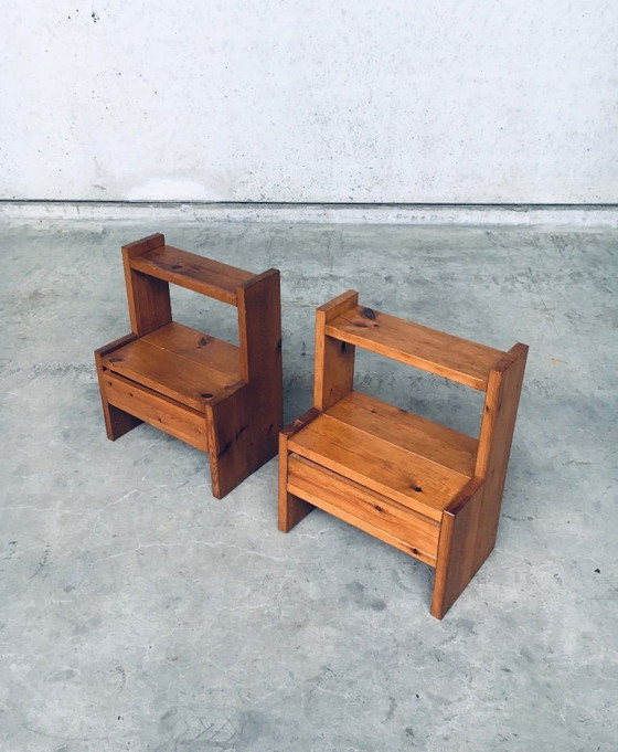Image 1 of Midcentury Scandinavian Design Pine Bedside Table Set, 1960's Sweden