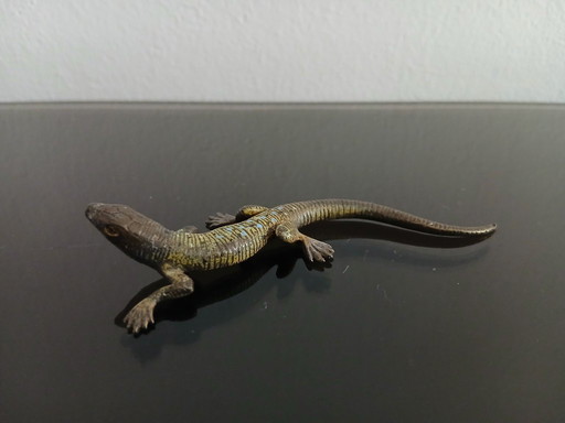 Franz Xavier Bergmann (1861-19360), bronzen salamander