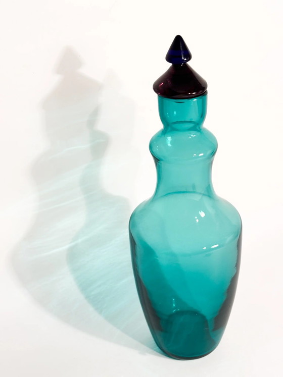 Bottiglia in vetro di Murano verde di Yoichi Ohira per De Majo, 1992, Oggetti decorativi, Hedendaags (foto 4 di 8)
