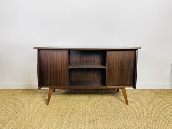 Image 1 of Vintage modernist mahogany desk by Bähre Mignon Möbel, 1960