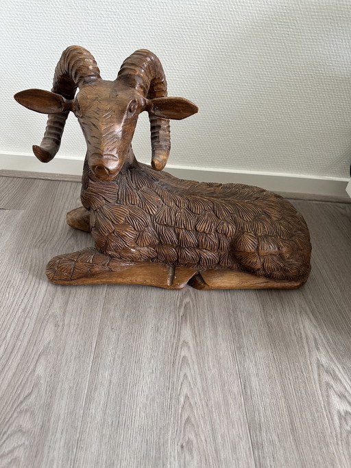 Wood carving ram