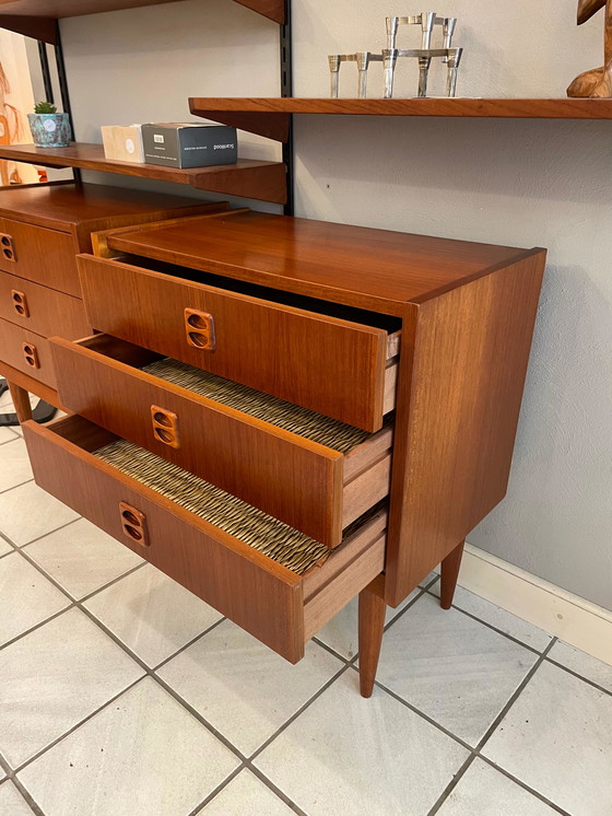 Image 1 of Commode danoise vintage, 3 tiroirs, années 1960, 2 pièces en stock