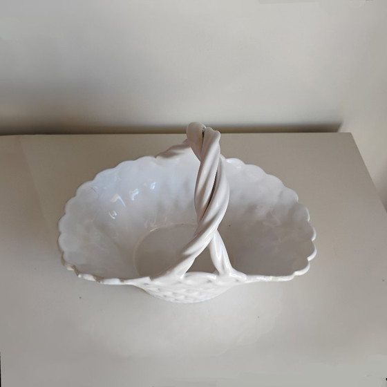 Centrotavola / Cesto in ceramica Art Déco Manises – Terracotta bianca intrecciata – Oggetti decorativi (photo 3 of 12)
