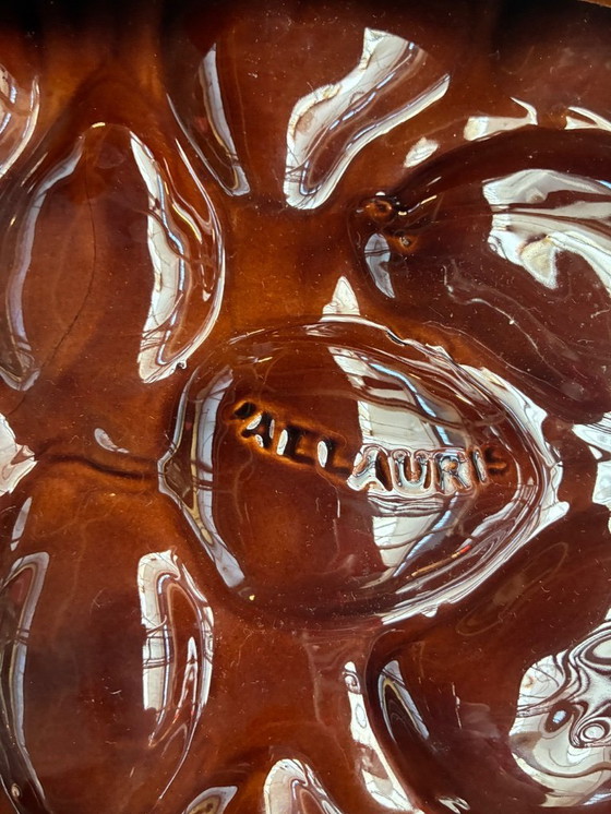 Image 1 of Vallauris barbotine 1x oesterschaal en 8x oesterborden