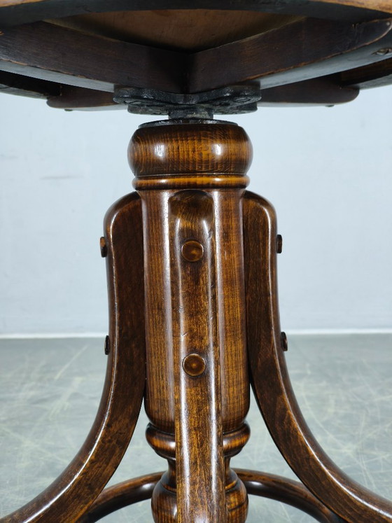 Image 1 of Taburete de piano ajustable estilo Art Déco de Fischel, Checoslovaquia, década de 1930.