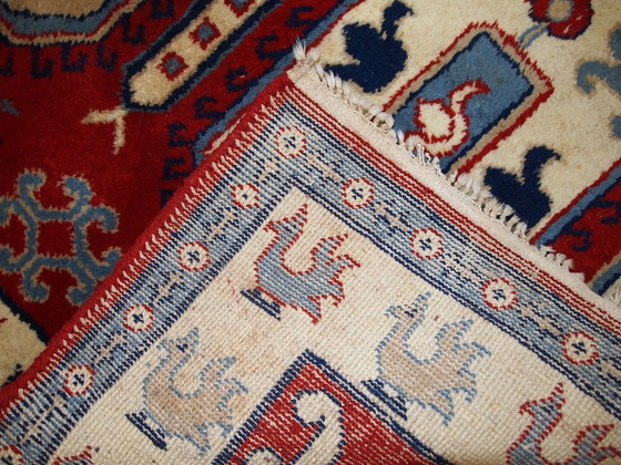 Image 1 of Tappeto kazako caucasico vintage fatto a mano, 122 cm x 185 cm, anni '70 - 1C521